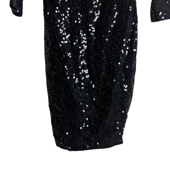 Cache Navy Blue Sequined Bodycon Sheath Mini Cocktail Dress Size 0 - Picture 4 of 8